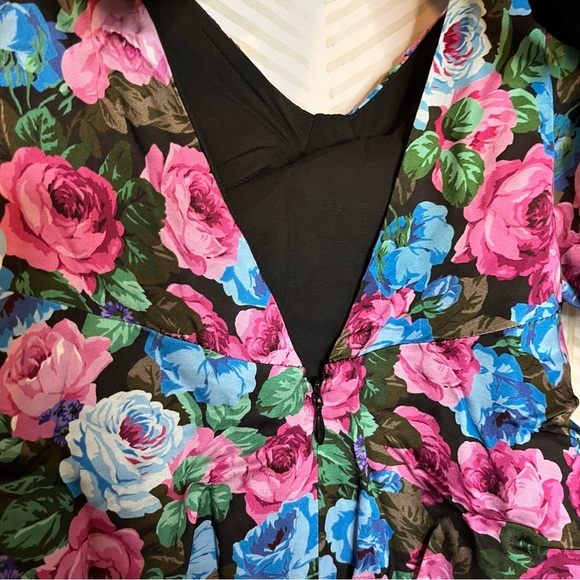 🔆 For Love & Lemons Floral Bow Puff Marley Mini Dress - Size Small - Picture 8 of 9